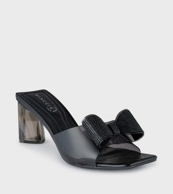 Embellished Bow Heeled Sandals