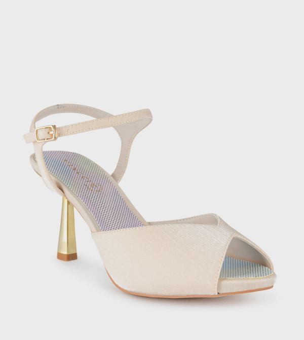 Peep Toe Ankle Strap Heeled Sandals