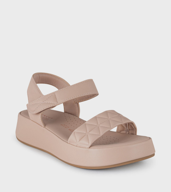 Velcro Closure Platform Sandals