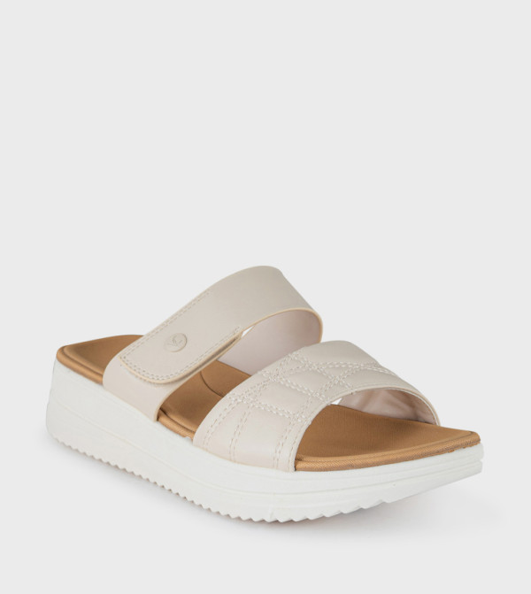 Stitch Detail Platform Sandals