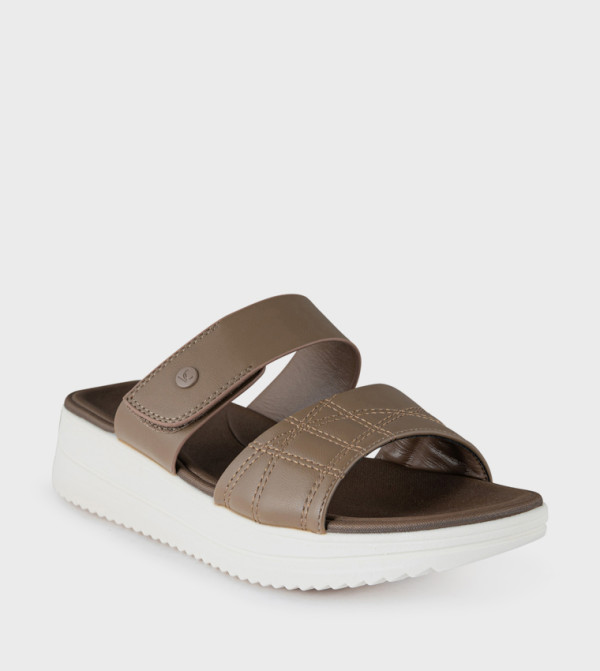 Stitch Detail Platform Sandals