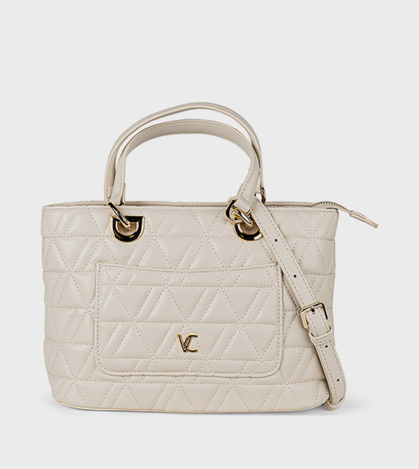 Quilted Front Pocket Satchel Bag