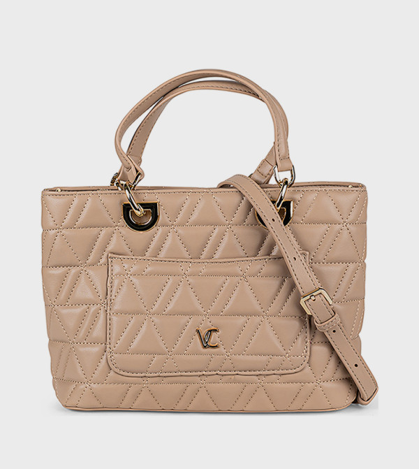 Quilted Front Pocket Satchel Bag