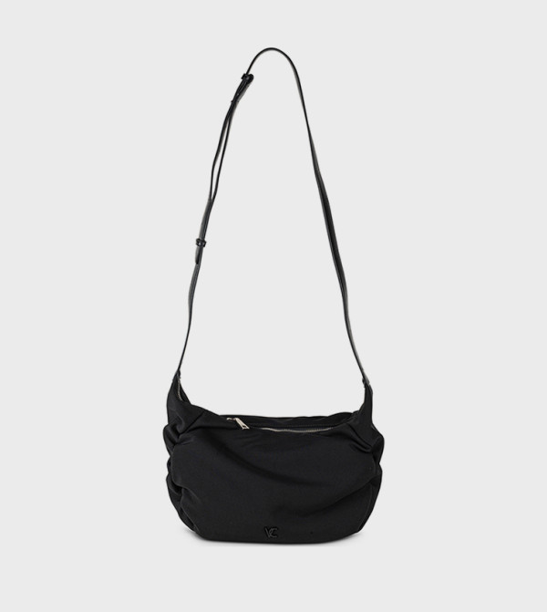 Solid Zip Closure Crossbody Bag