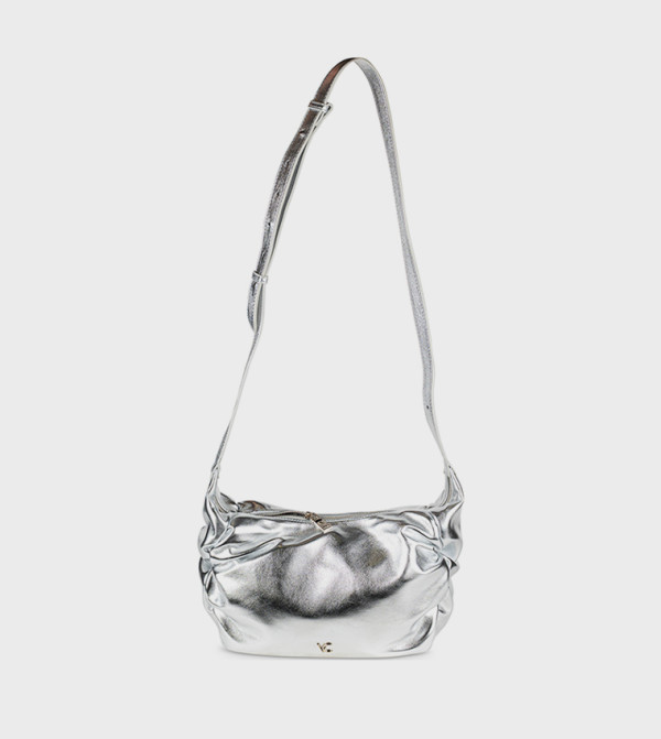 Solid Zip Closure Crossbody Bag