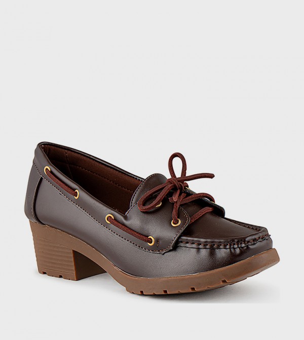 Textured Square Toe Penny Loafers