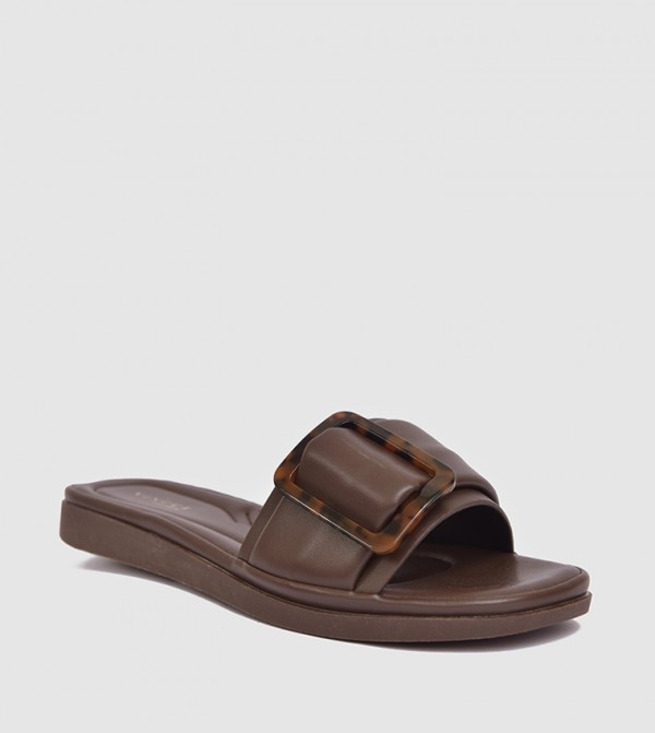 Hoku leather slide discount sandal