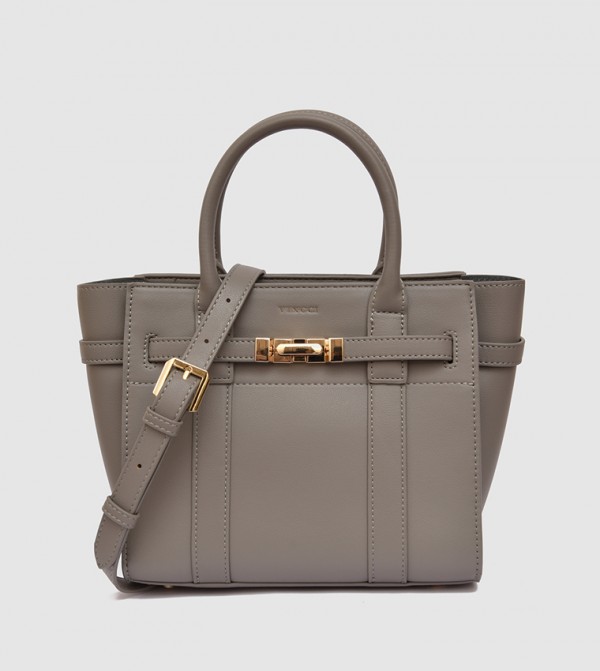 Buy VINCCI Textured Satchel Bag In Taupe 6thStreet UAE