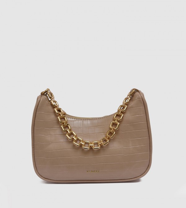 Croc Textured Shoulder Bag