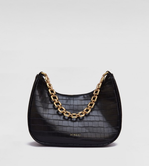 Croc Textured Shoulder Bag