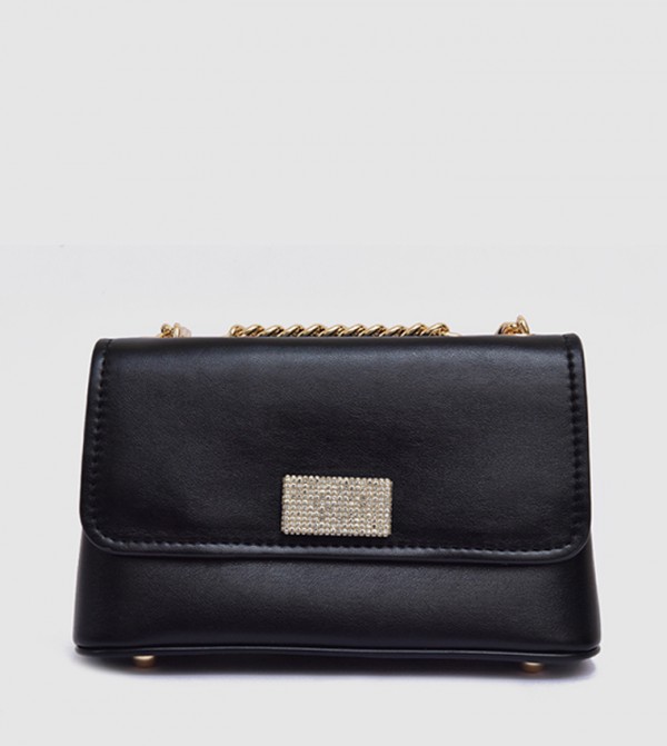 Embellished Accessory Detail Crossbody Bag