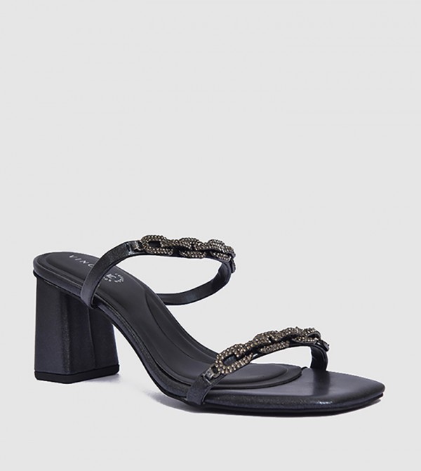 Embellished Block Heel Sandals