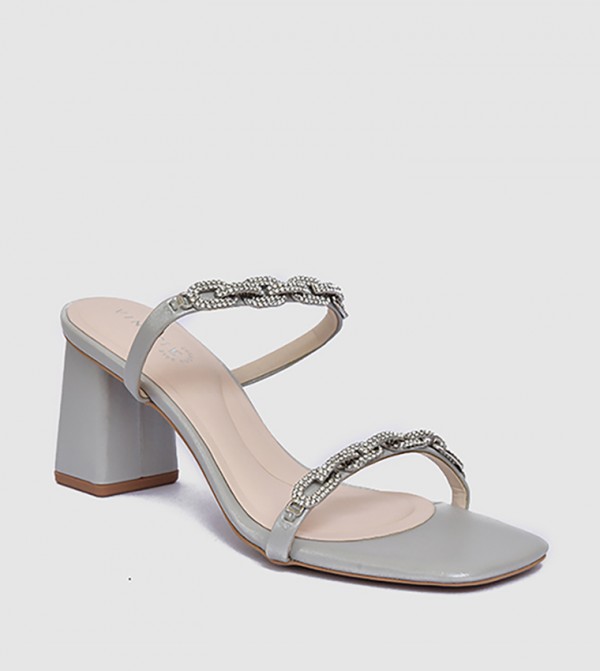 Embellished Block Heel Sandals