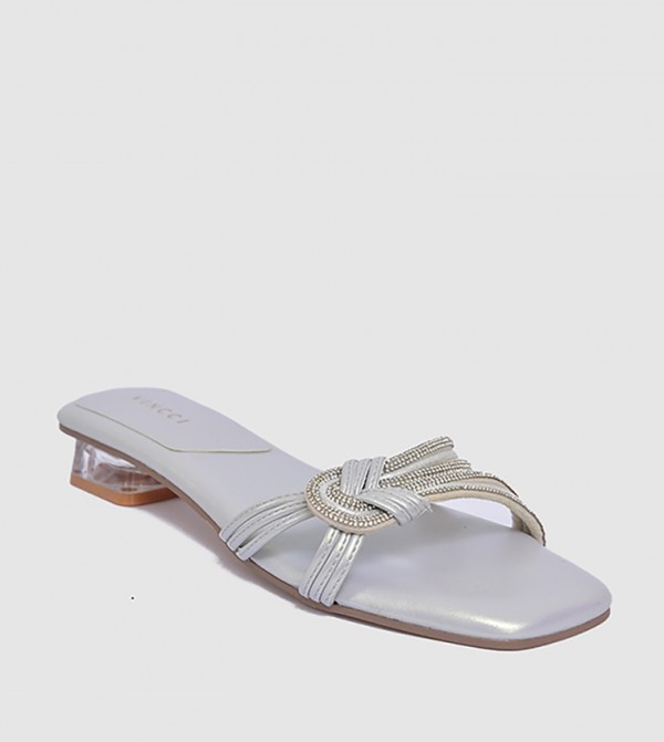 Embellished Low Block Heel Sandals