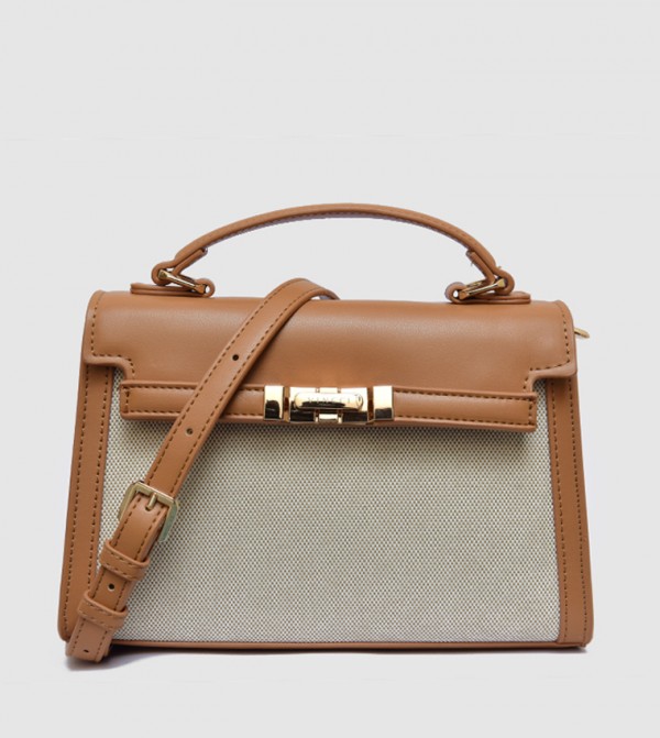 Color Block Top Handle Bag