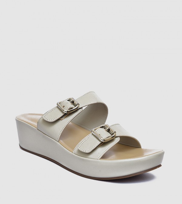 Open Toe Buckled Wedge Sandals