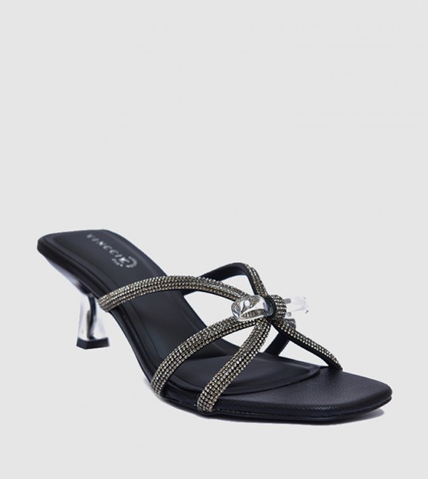 Embellished Open Toe Heel Sandals