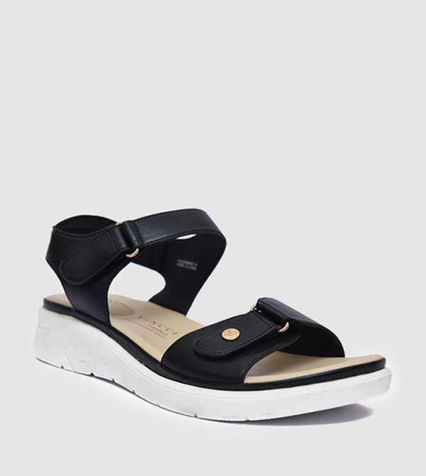 Velcro Closure Wedge Sandals