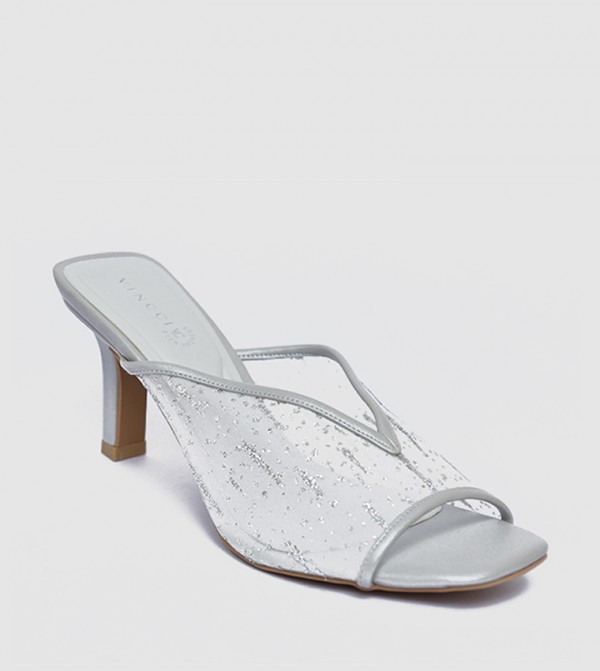 Open Toe Mesh Heel Sandals