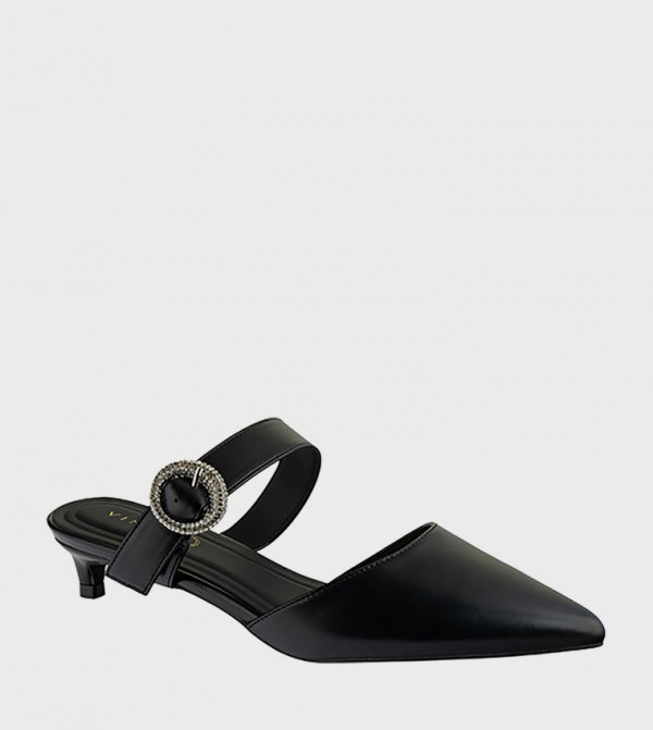 Buckle Detail Mule Pumps