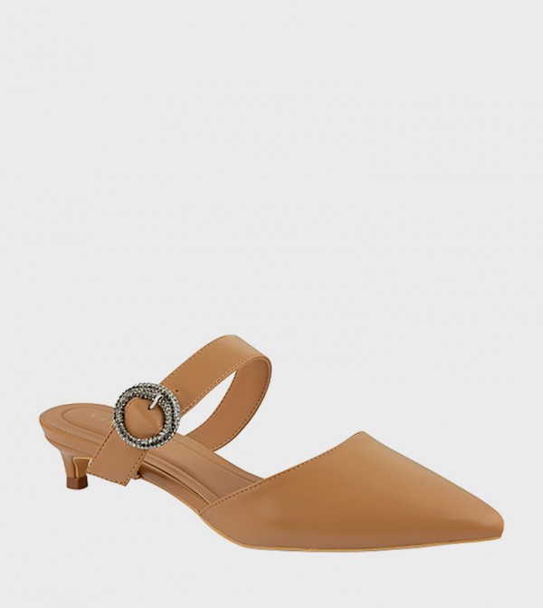 Buckle Detail Mule Pumps