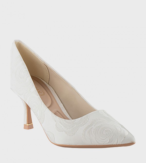 Floral Jacquard Pointed Toe Pumps