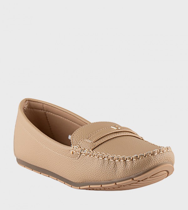 Textured Slip-On Moccasins