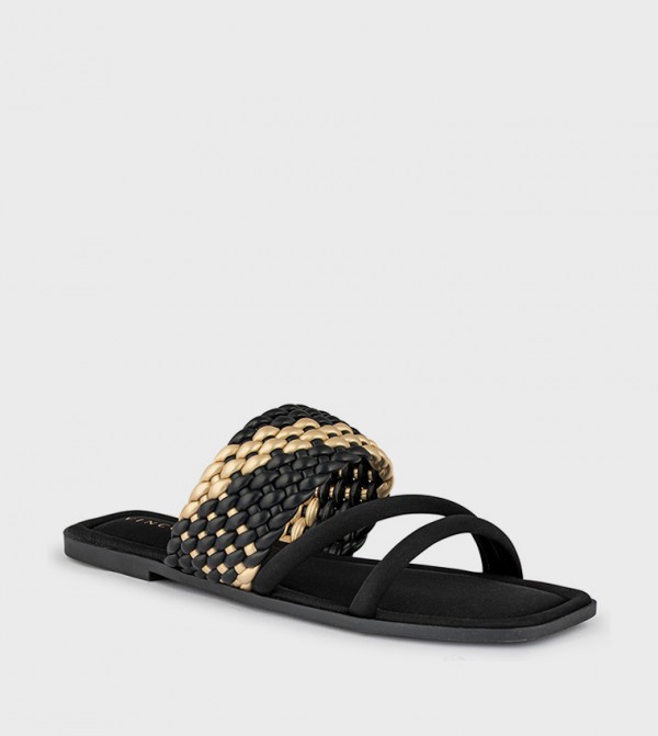 Open Toe Multi Strap Flat Sandals