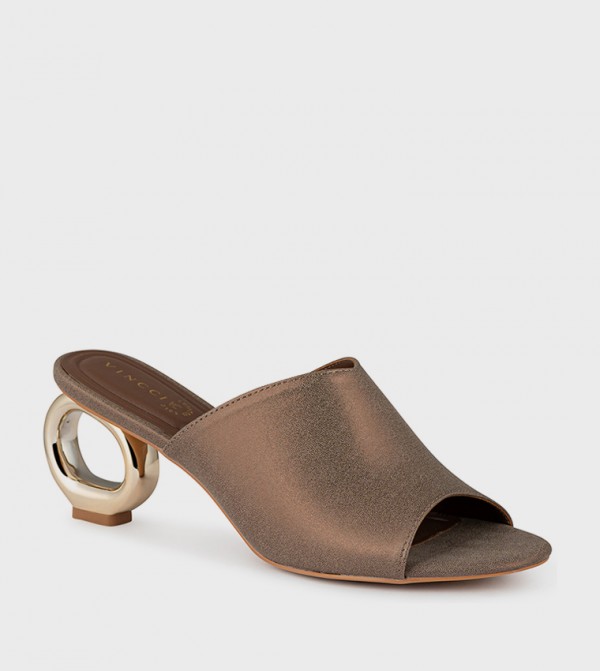 Solid Open Toe Mid Heel Sandals