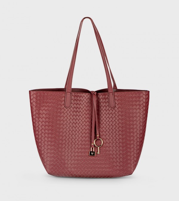 Braided Metal Accent Tote Bag