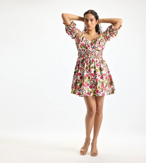 Floral Printed A-Line Mini Dress