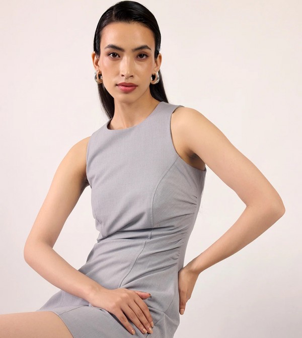 Solid Sleeveless Mini Dress