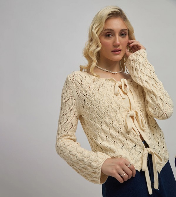 Frankie Long Sleeves Front Tie Top
