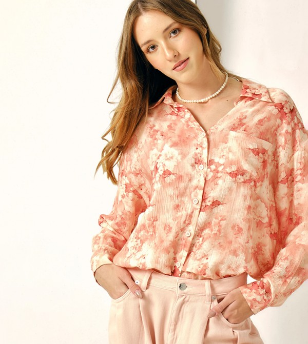 Floral Print Long Sleeves Shirt