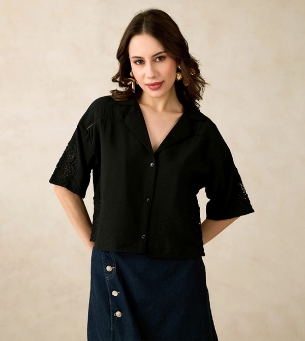 Embroidered Short Sleeves Shirt