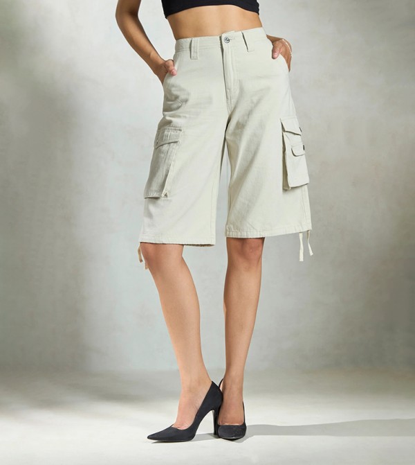 High Waist Cargo Shorts