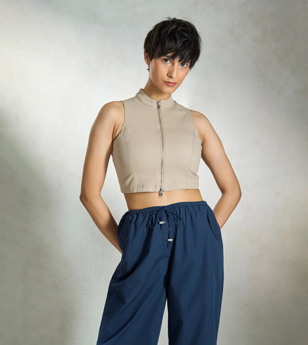 توب قطن سادة بسحاب 