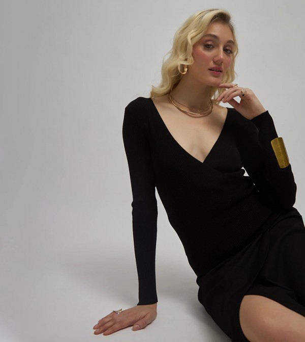 Barabara Ribbed Long Sleeves Top