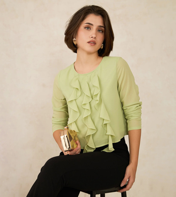 توب كم طويل مكشكش 