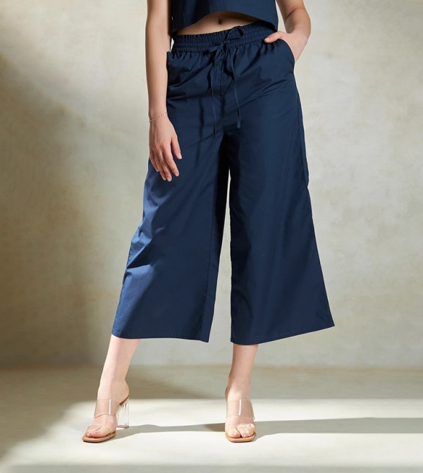 Drawstring Waist High Waist Culottes