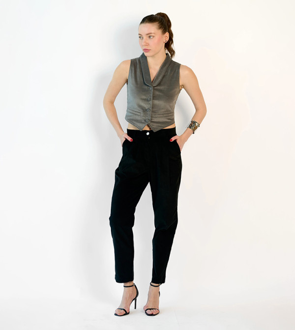 Solid Pure Cotton Regular Fit Trousers