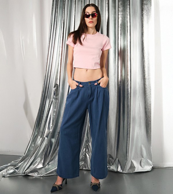 Ribbed Cotton Cut-Out Detail T-Shirt