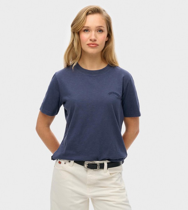 Monotype Embroidered Crew Neck T-Shirt