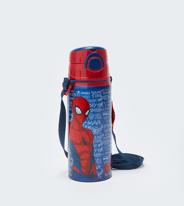 Printed Water Bottle - Red/Spider-Man - Kids