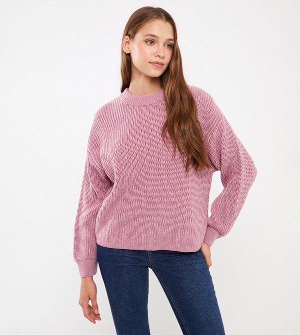 Oversized pink jumper sale