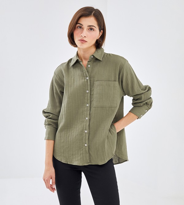 Textured Long Sleeves Shirt