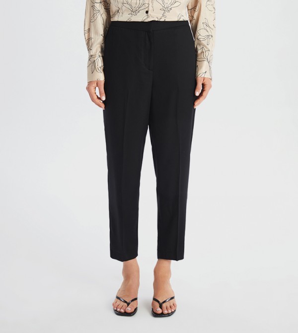 Elastic Waist Slim Fit Trousers