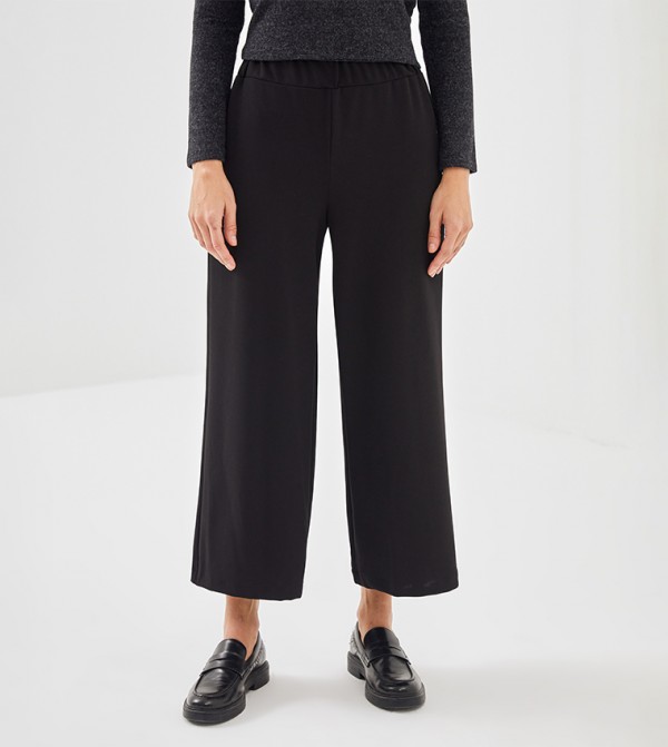 Solid Wide Leg Trousers