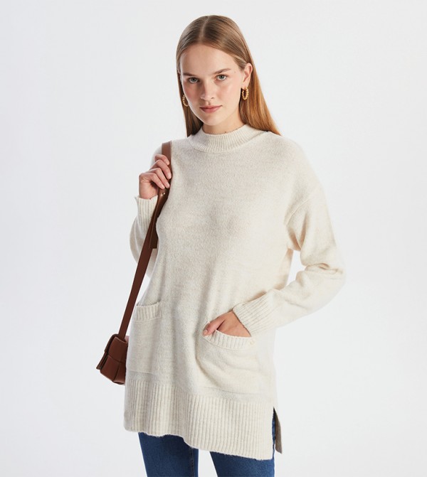 Knitted Crew Neck Tunic