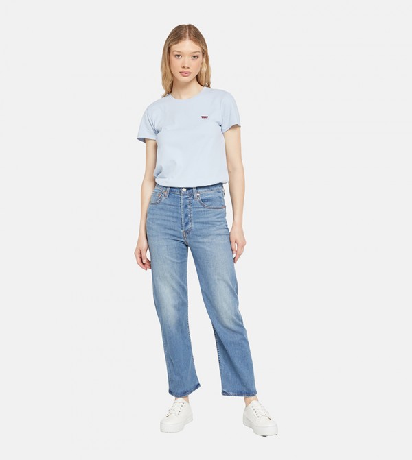 Ribcage Washed Straight Fit Jeans